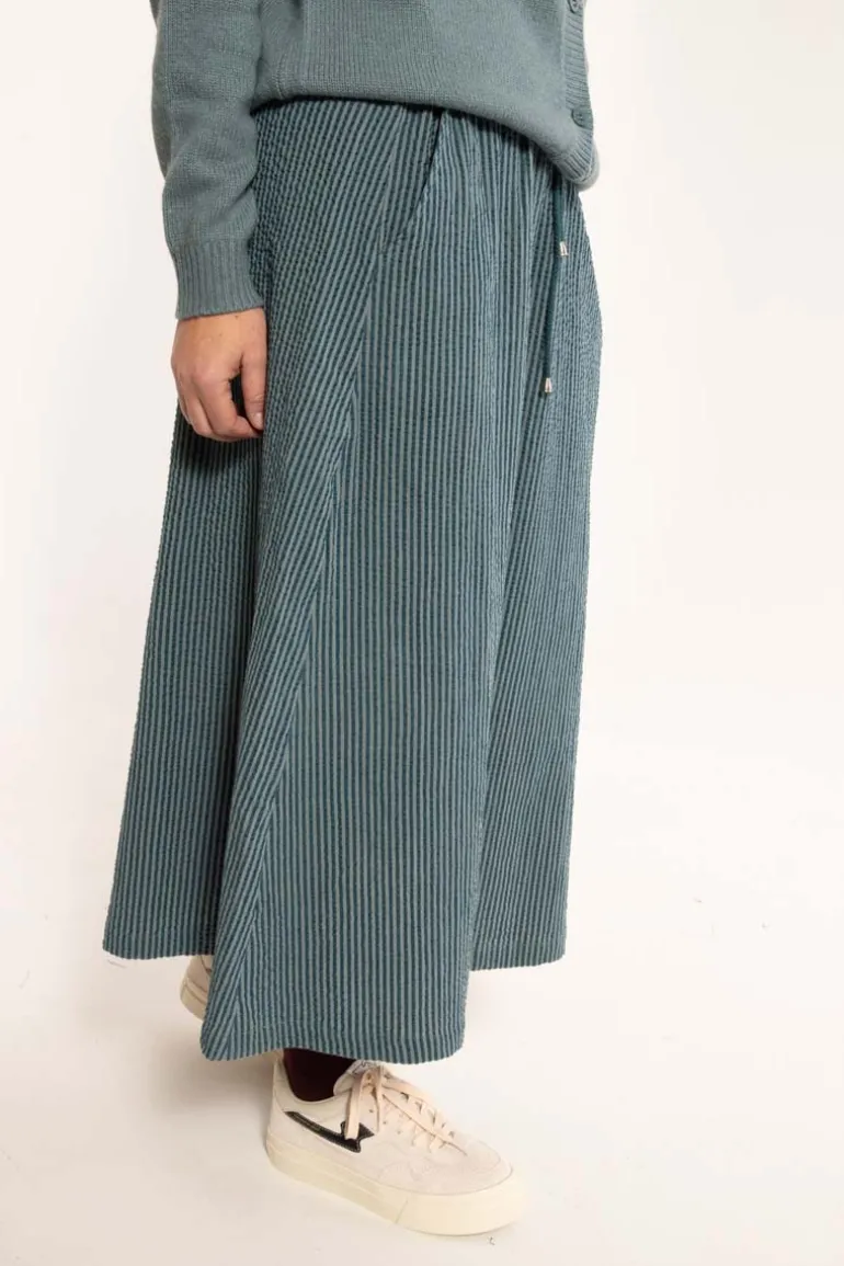 Danefæ Danespresso Searsucker Skirt Dark Slate/Blue Grey | Dame Nederdele