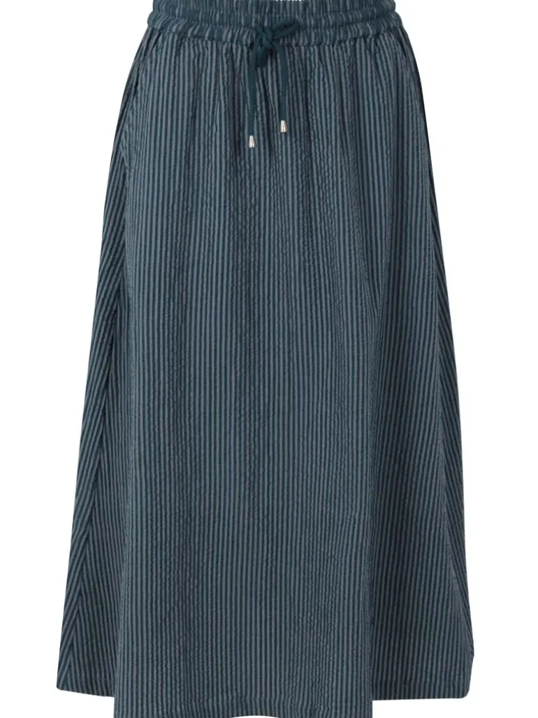 Danefæ Danespresso Searsucker Skirt Dark Slate/Blue Grey | Dame Nederdele