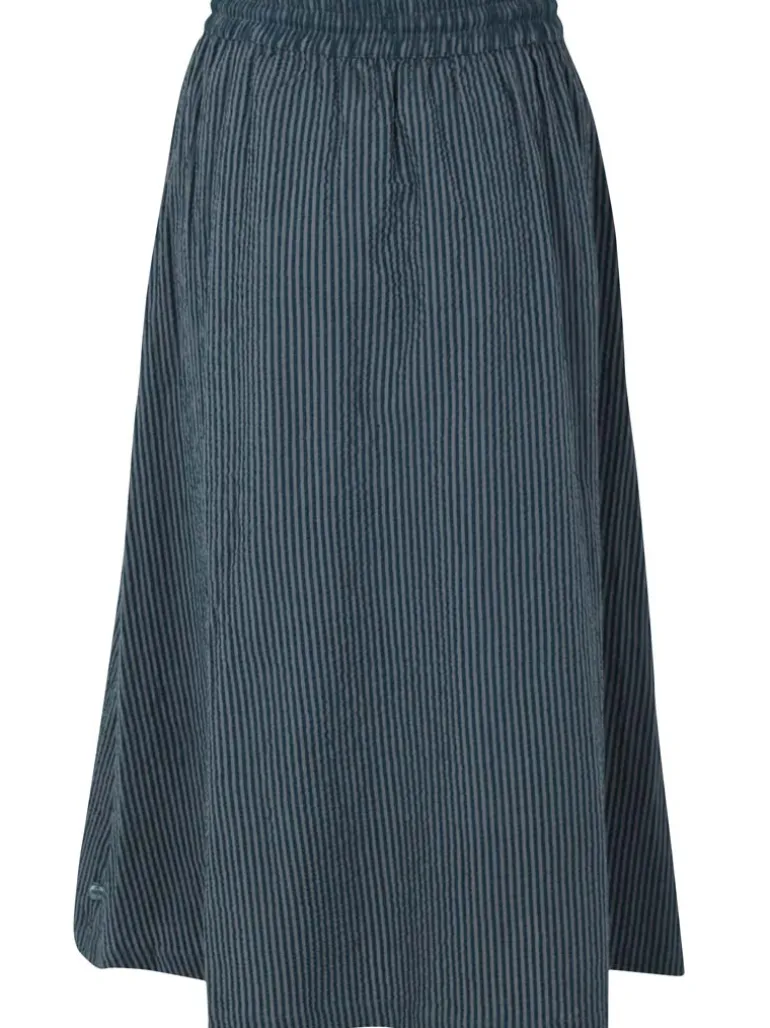 Danefæ Danespresso Searsucker Skirt Dark Slate/Blue Grey | Dame Nederdele