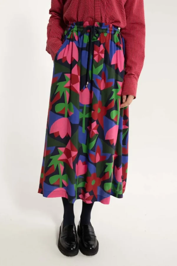 Danefæ Danespresso Viscose Skirt Dark Navy GEOFLEUR | Dame Nederdele