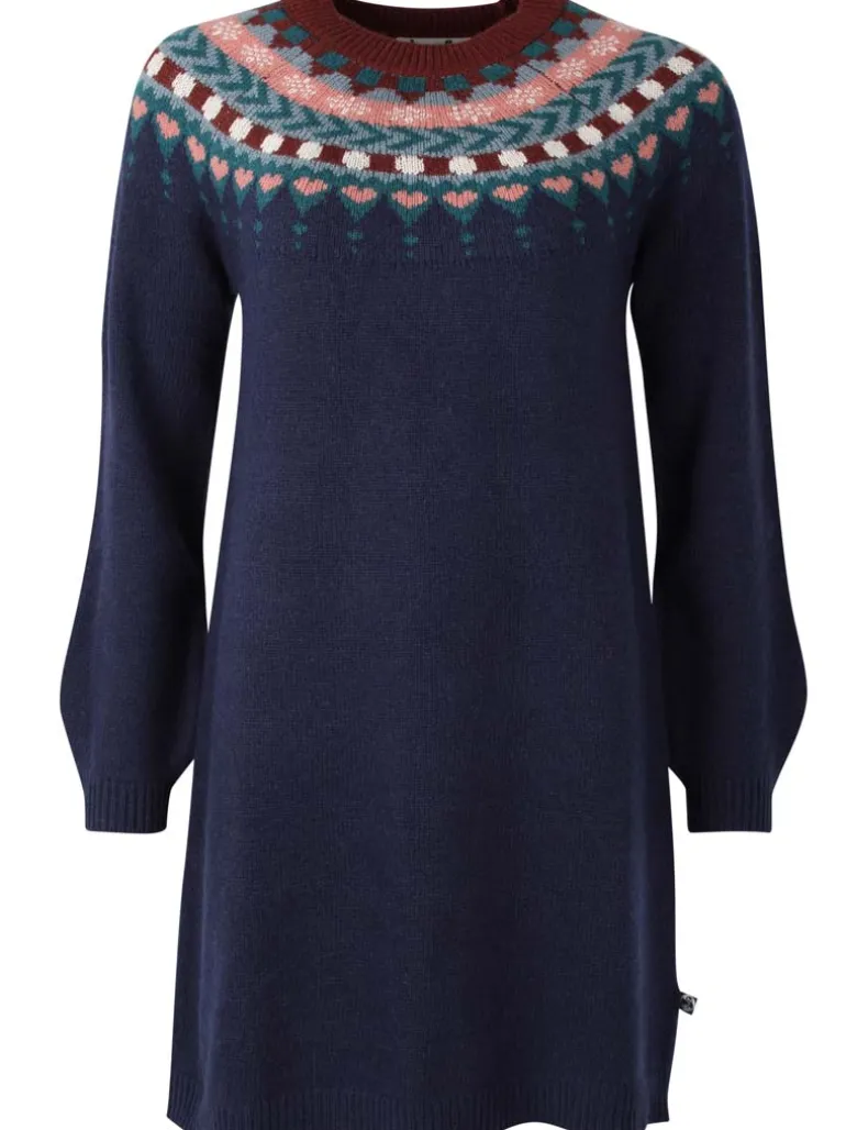 Danefæ Danesukkertop Wool Sweater Dress Dark Navy | Dame Strik | Kjoler