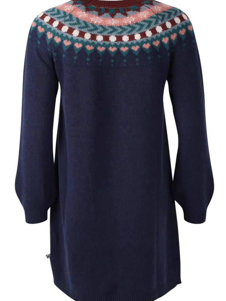 Danefæ Danesukkertop Wool Sweater Dress Dark Navy | Dame Strik | Kjoler