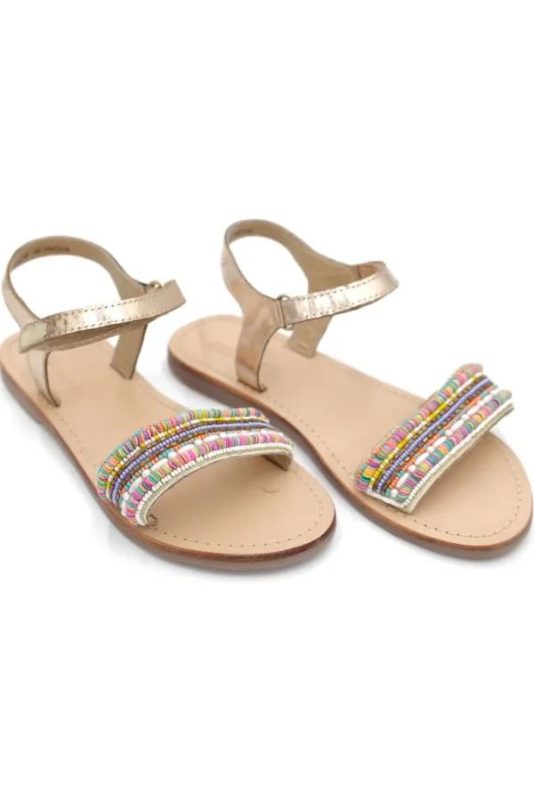 Danefæ Danesun Leather Sandals Gold PEARLS | Børn Sandaler | Sko