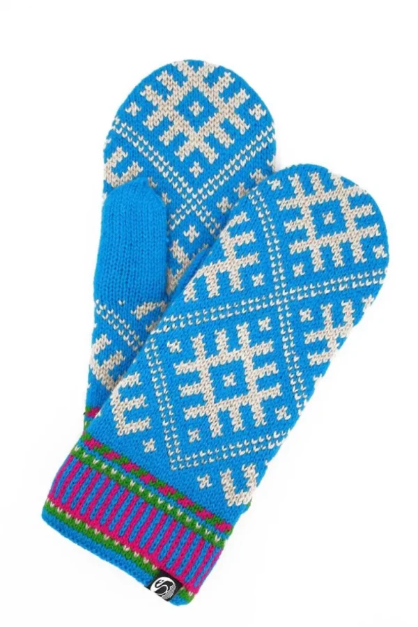 Danefæ Danesuper Wool Mittens Bright Blue | Dame Vanter
