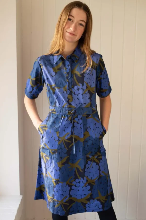Danefæ Danesusanne Poplin Dress Deep Blue MAXIBERRY | Dame Kjoler