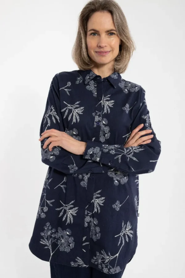 Danefæ Danetulip Poplin Tunika Dk Navy/Chalk HEMLOCK | Dame Skjorter | Tunikaer