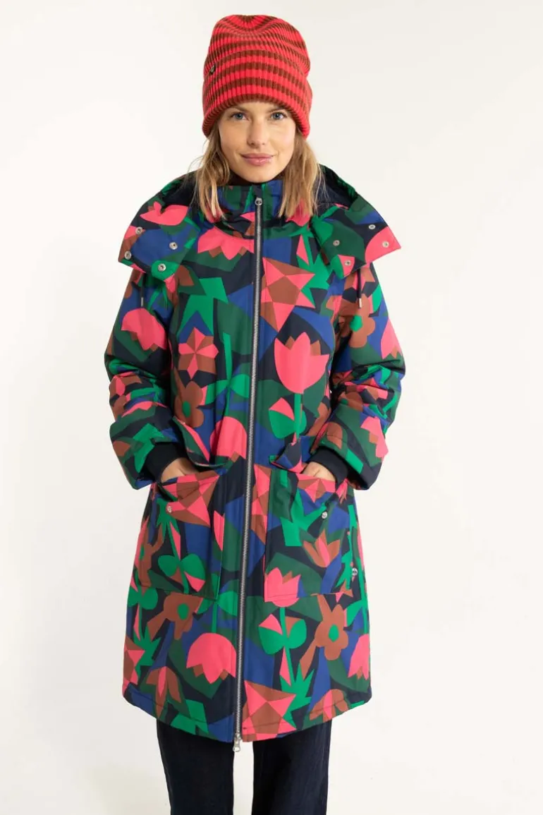 Danefæ Daneturell Winter Coat Dark Navy GEOFLEUR | Dame Vinterfrakker