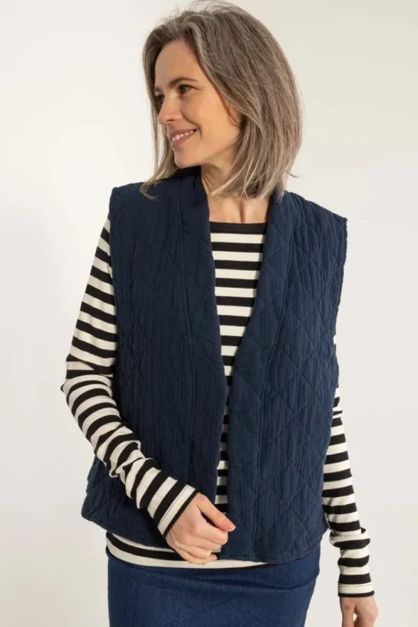 Danefæ Danevibeke Quilt Vest Dk Navy | Dame Veste