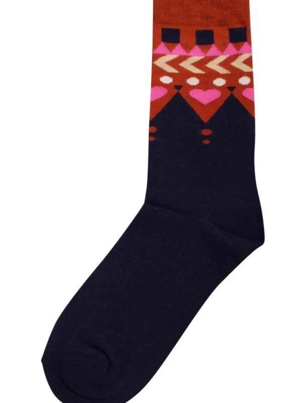 Danefæ Danewalk with me Socks Navy HEARTJAQ | Dame Strømper