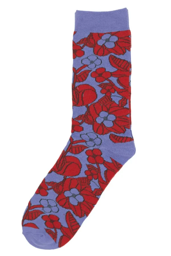 Danefæ Danewalk with me Socks Soft Viola/Bright Red BLOOM BOOM | Dame Strømper