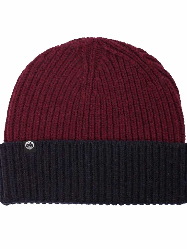Danefæ Danewarm Thoughts Merino Beanie Dark Bordeaux/Dark Navy | Dame Huer