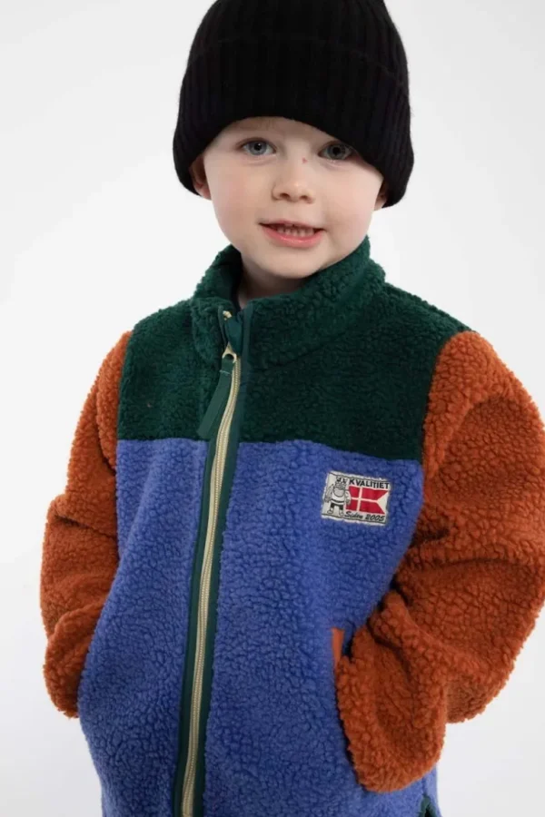 Danefæ Danodder Fleece Jacket Dark Duck/Royal Blue/Rust | Børn Fleece