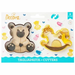 Danefæ Decora Plastic Cookie Cutter Teddy Bear and Rocking Horse | Bagehjørnet