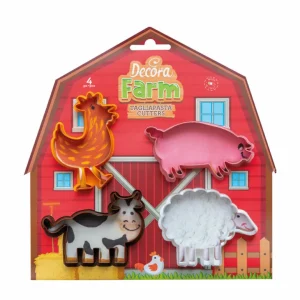 Danefæ Decora Plastic Cookie Cutter Set of 4 Farm Animals | Bagehjørnet