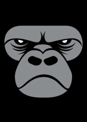 Danefæ DYR Postcard Black GORILLA | Kort Og Notesbøger | Bøger Og Kort