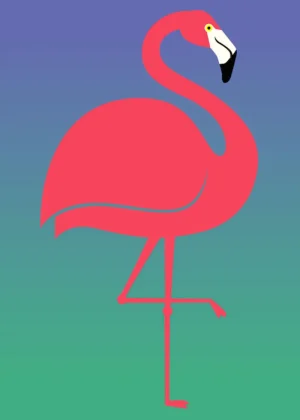 Danefæ DYR Postcard Lila/Teal FLAMINGO | Kort Og Notesbøger | Bøger Og Kort