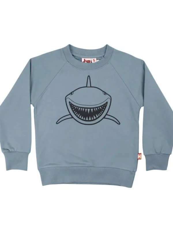 Danefæ Dyrbellow Sweat Blue Grey OUTLINE HAJ | Børn Sweatshirts