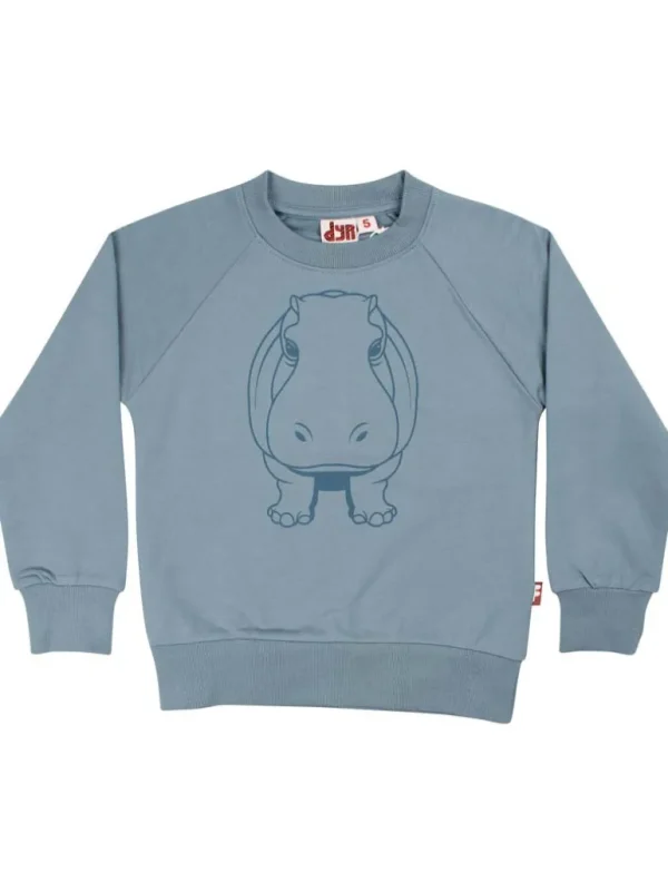 Danefæ Dyrbellow Sweat Blue Grey OUTLINE FLODHEST | Børn Sweatshirts