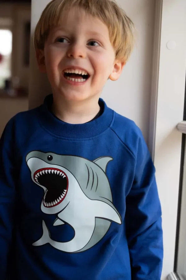 Danefæ Dyrbellow Sweat Deep Blue HVIDHAJ | Børn Sweatshirts