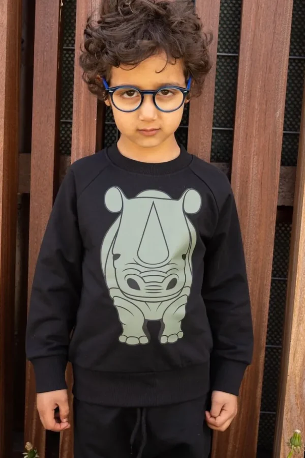 Danefæ Dyrbellow Sweat Din Ven Black NAESEHORN | Børn Sweatshirts