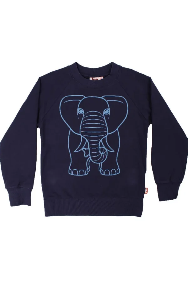 Danefæ Dyrbellow Sweat Dk Navy OUTLINE ELEFANT | Børn Sweatshirts