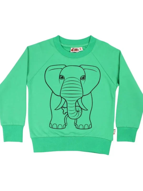 Danefæ Dyrbellow Sweat Green OUTLINE ELEFANT | Børn Sweatshirts