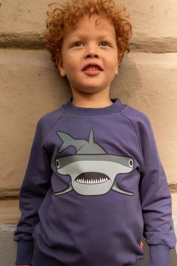 Danefæ Dyrbellow Sweat Grey Marine HAMMERHAJ | Børn Sweatshirts