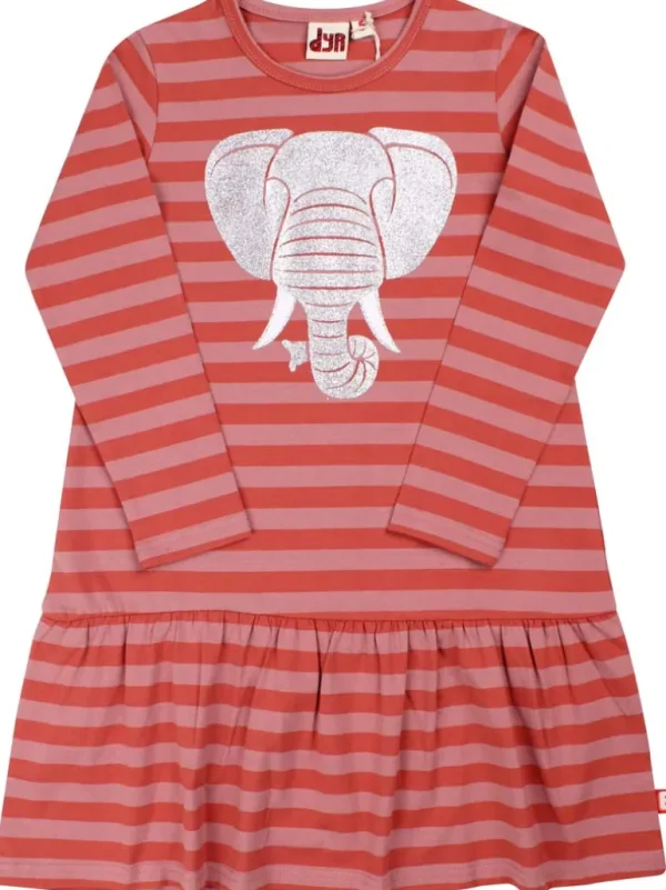 Danefæ Dyrbirdy Dress Antique Rose/Swedish Red ELEFANT | Børn Kjoler