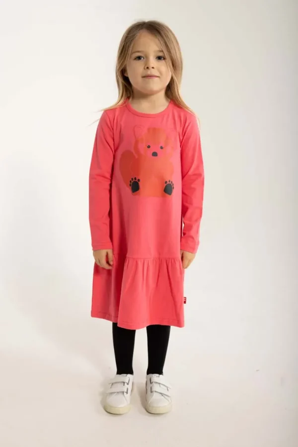 Danefæ Dyrbirdy Dress Bright Pink FULL ROED PANDA | Børn Kjoler