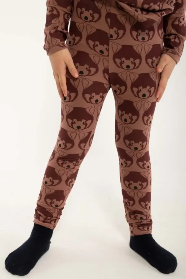 Danefæ Dyrcheetah Leggings Red Wine ROED PANDA AOP | Børn Leggings | Leggings