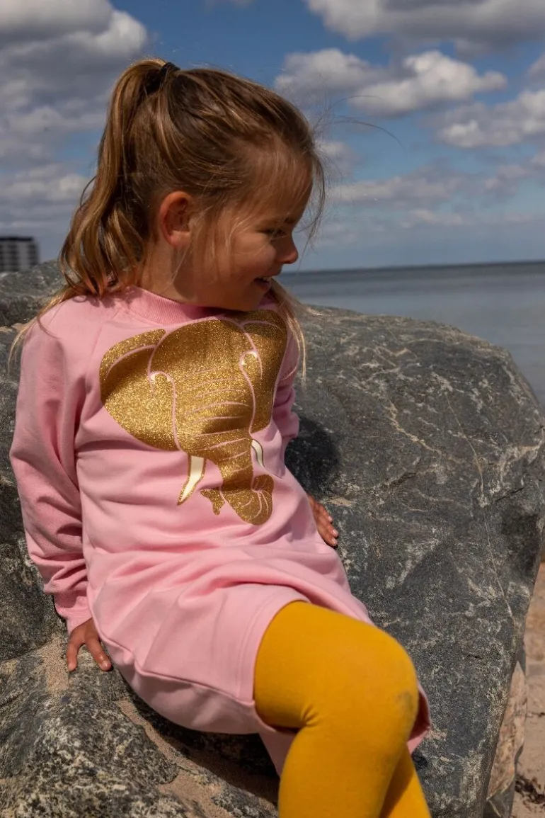 Danefæ Dyrfurry Sweat Dress Pastel Pink ELEFANT | Børn Sweatshirts