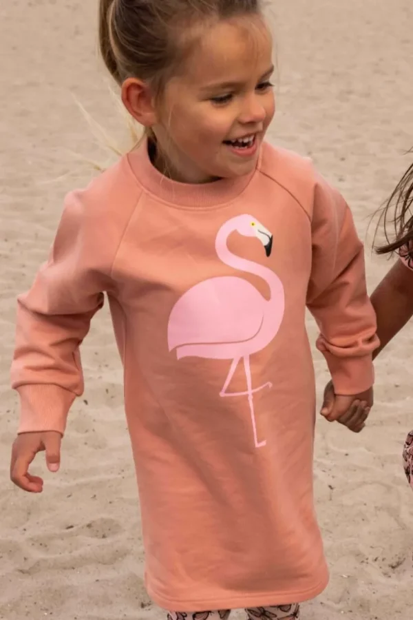 Danefæ Dyrfurry Sweat Dress Rose beige FLAMINGO | Børn Kjoler