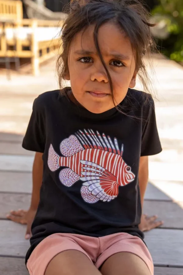 Danefæ Dyrgrowl T Black DRAGEFISK | Børn T-shirts