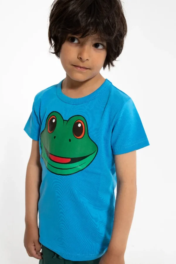 Danefæ Dyrgrowl T Clear Blue ZOOM FROE | Børn T-shirts