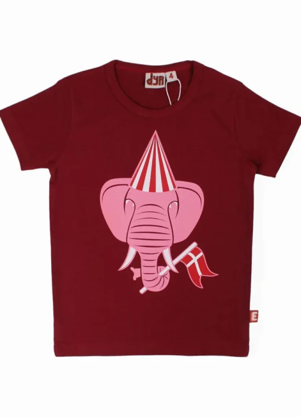 Danefæ Dyrgrowl T Deep Red HURRA ELEFANT | Børn T-shirts