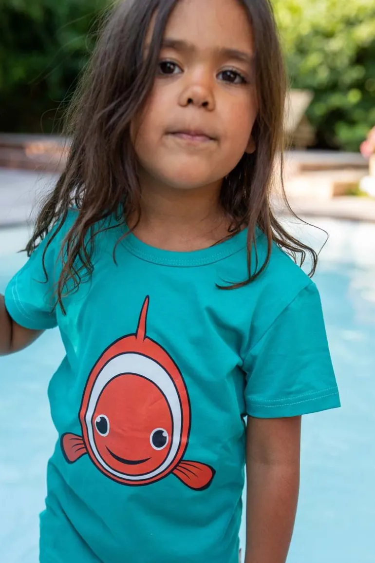 Danefæ Dyrgrowl T Lake Green KLOVNFISK | Børn T-shirts