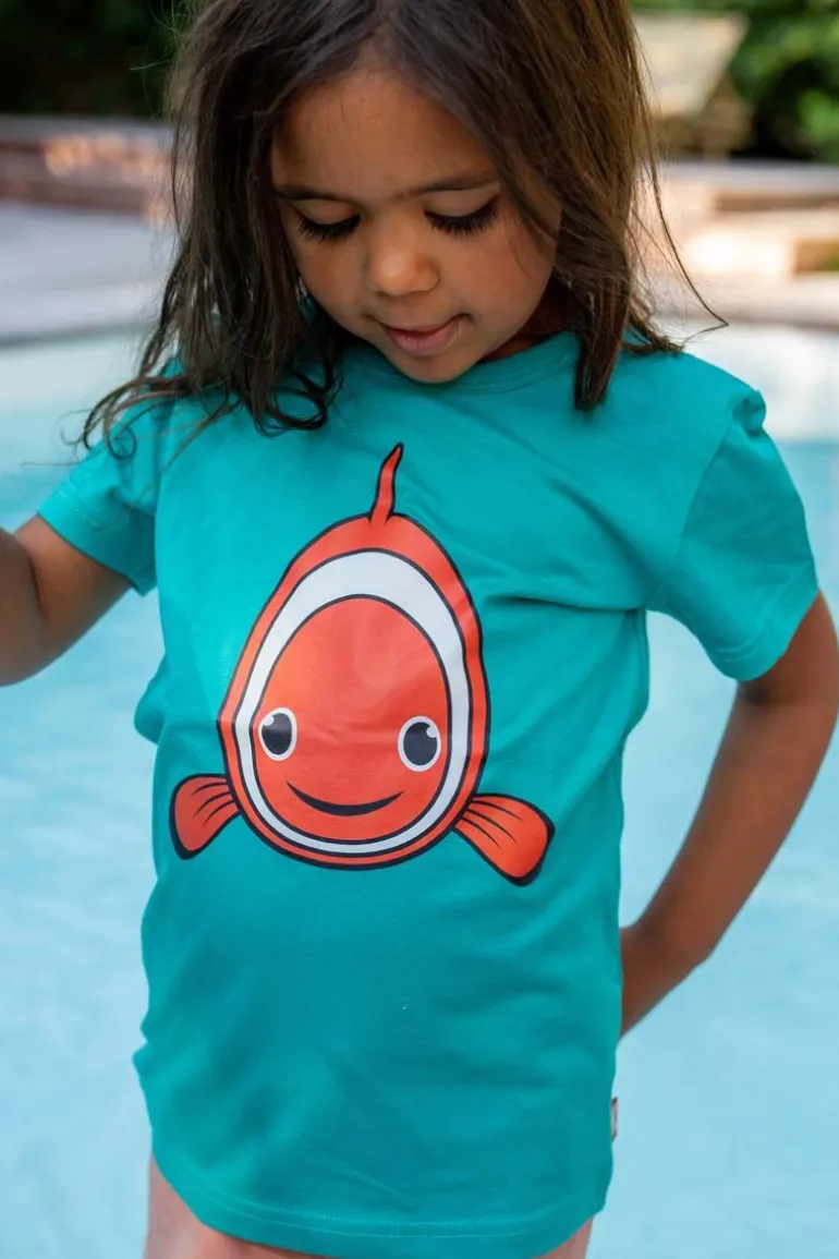 Danefæ Dyrgrowl T Lake Green KLOVNFISK | Børn T-shirts