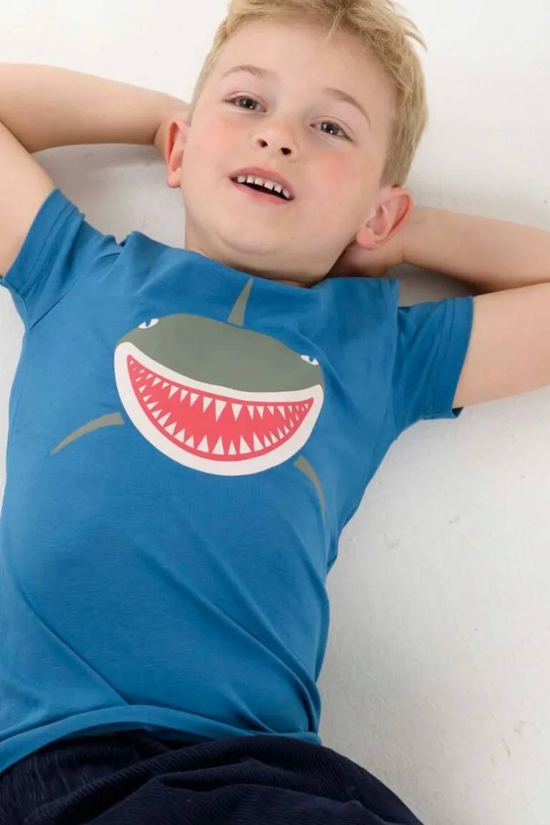 Danefæ Dyrgrowl T NOOS Dusty Blue haj | Børn T-shirts