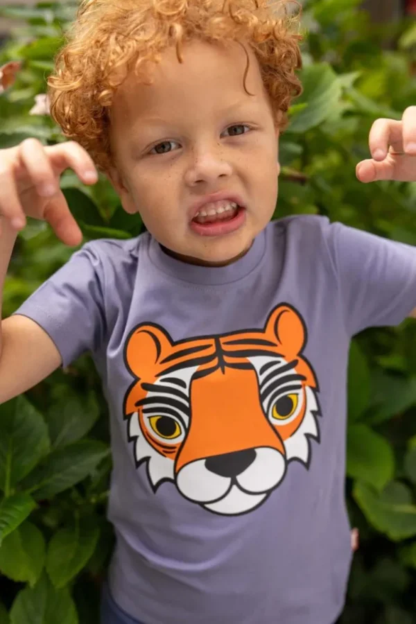 Danefæ Dyrgrowl T Blue Grey TIGER | Børn T-shirts