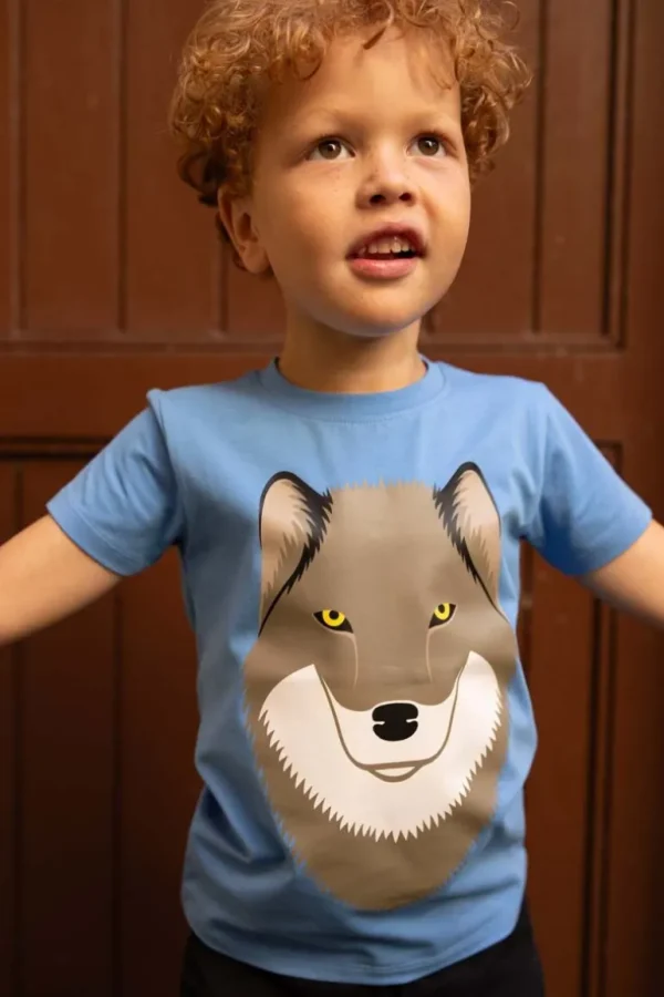 Danefæ Dyrgrowl T Bright Blue ULV | Børn T-shirts