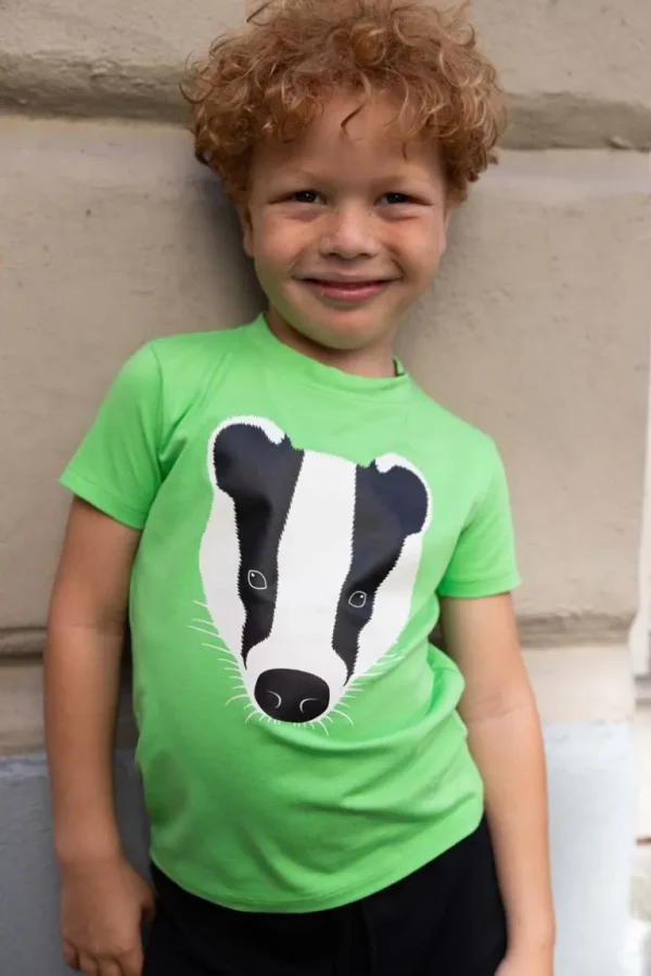 Danefæ Dyrgrowl T Bright Green GRAEVLING | Børn T-shirts
