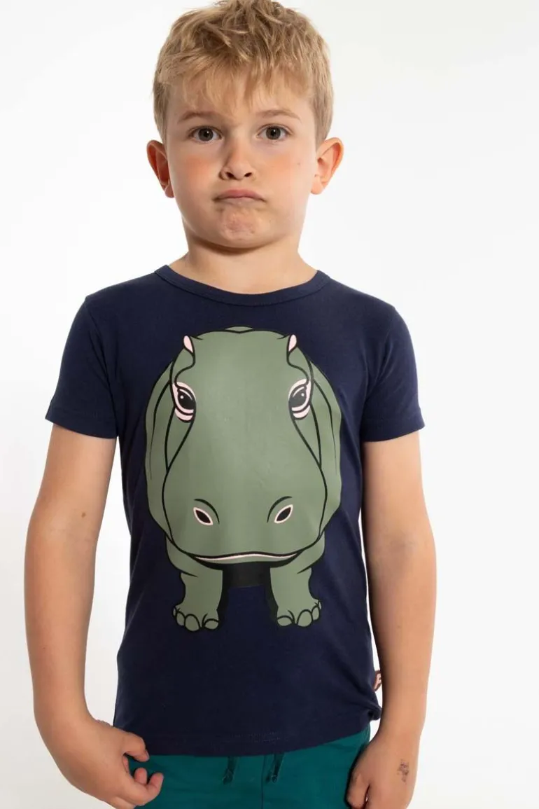 Danefæ Dyrgrowl T Din Ven Dark Navy FLODHEST | Børn T-shirts
