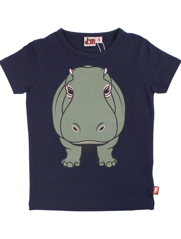 Danefæ Dyrgrowl T Din Ven Dark Navy FLODHEST | Børn T-shirts