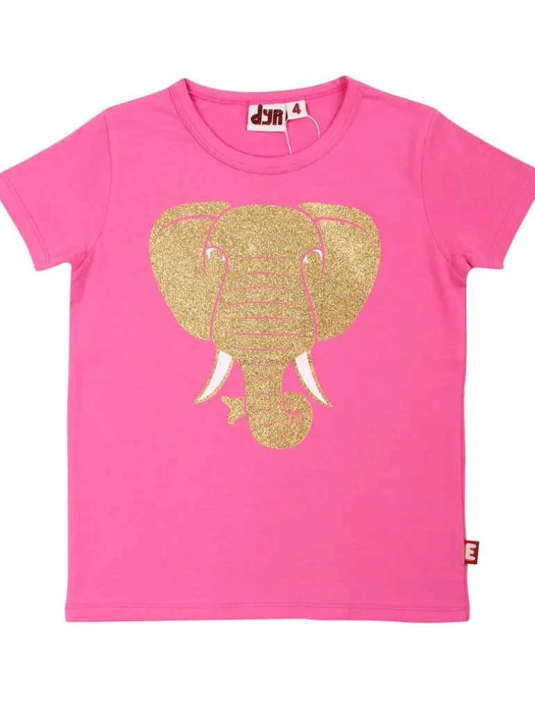 Danefæ Dyrgrowl T Super Pink ELEFANT Glitter | Børn T-shirts