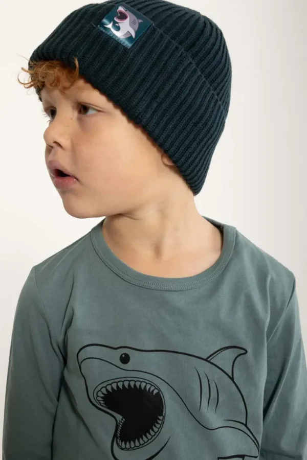 Danefæ Dyrland Cotton Beanie Dark Slate | Børn Vanter Og Huer