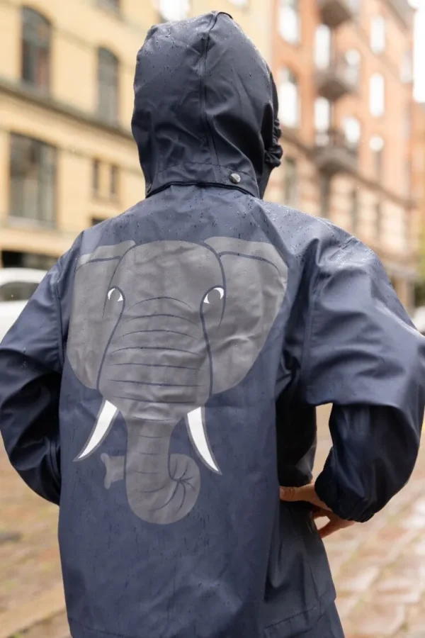 Danefæ Dyrranger Rain Jacket Navy ELEFANT | Børn Regntøj | Regntøj