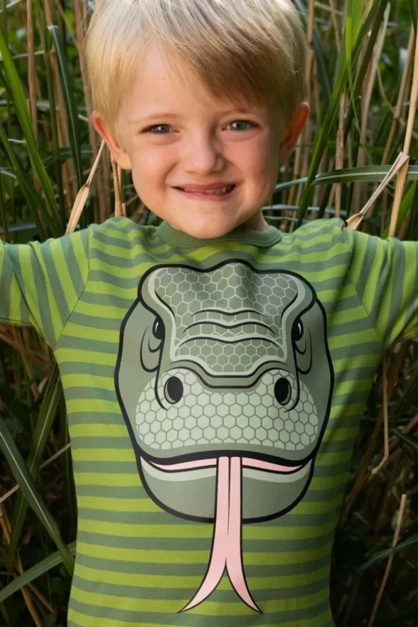 Danefæ Dyrroar T AOP/STRIB Army/Olive KOMODO | Børn Bluser