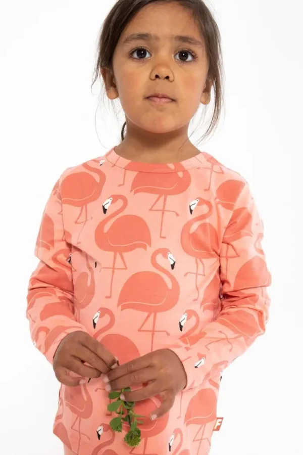 Danefæ Dyrroar T AOP/STRIB Coral FLAMINGOER | Børn Bluser