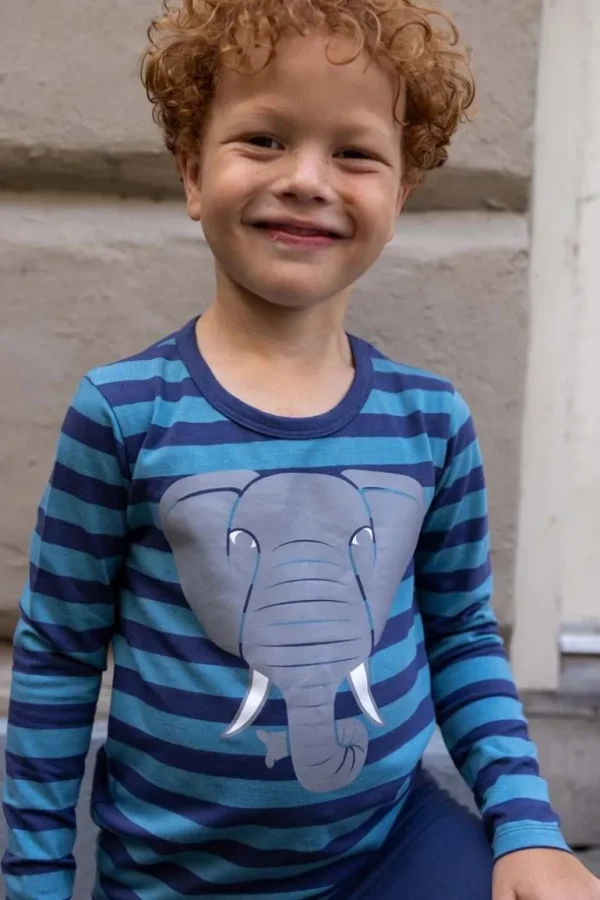 Danefæ Dyrroar T AOP/STRIB Grey Marine/Porcelaine ELEFANT | Børn Bluser