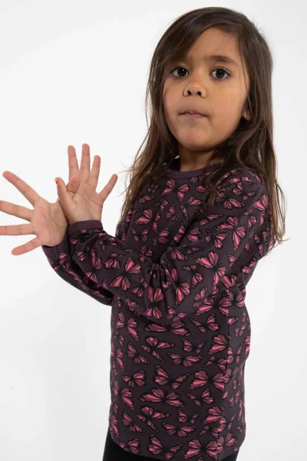 Danefæ Dyrroar T AOP/STRIB Grey Viola FLUTTER | Børn Bluser